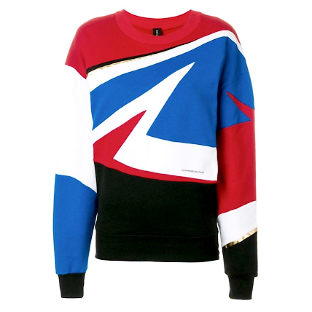 Alexandre Vauthier Wonder Woman 80s Sweatshirt Blue Red White